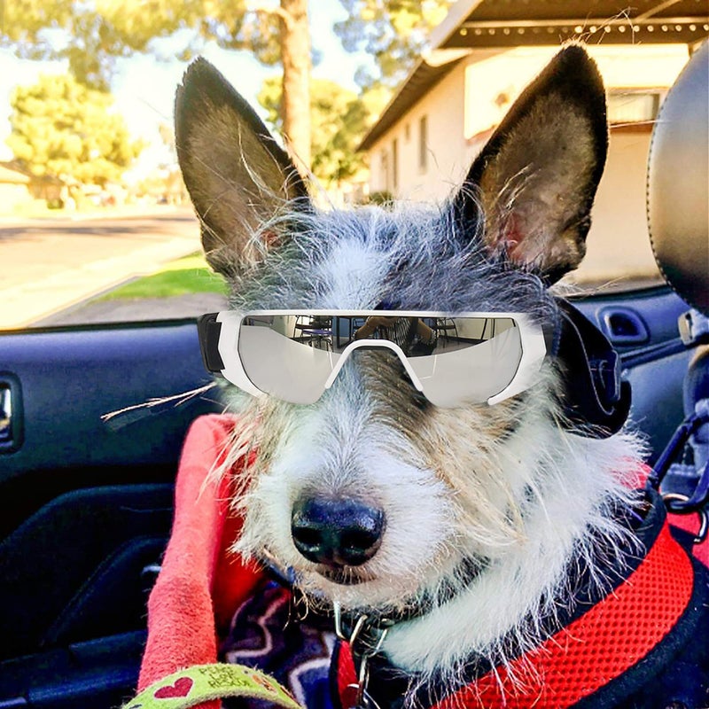 URBEST Dog Goggles, Eye Protection (New Version) Sunglasses Waterproof Windproof UV Protection for Medium Dogs (White) - Image 4